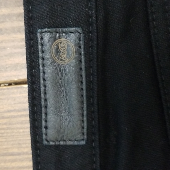 AG Adriano Goldschmied Isabelle Black Studded High Rise Straight Crop Pa… - Picture 7 of 8